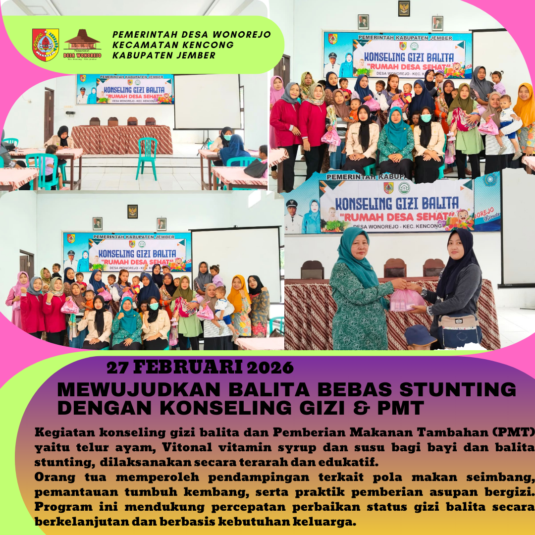 Sinergi Bidan Puskesmas Kencong bersama pengurus RDS, Kader Posyandu & TP PKK dalam Kegiatan Konseling Gizi Balita di Desa Wonorejo