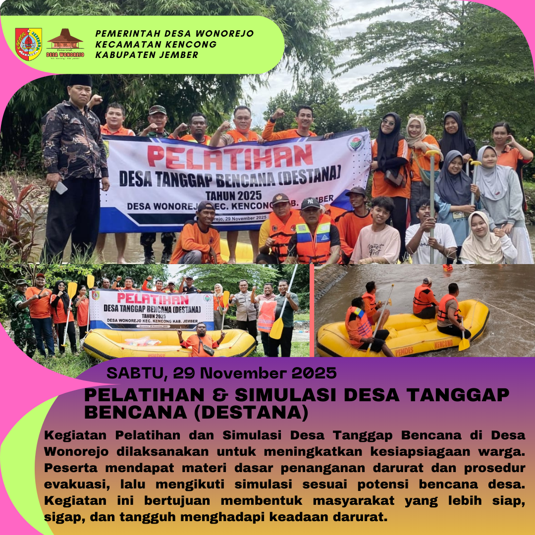 PELATIHAN DAN SIMULASI DESA TANGGAP BENCANA DI DESA WONOREJO