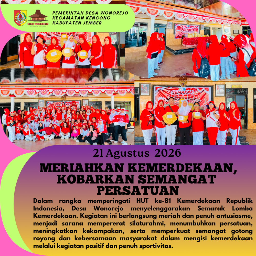 Semarak Lomba Kemerdekaan Desa Wonorejo Tahun 2026 Berlangsung Meriah