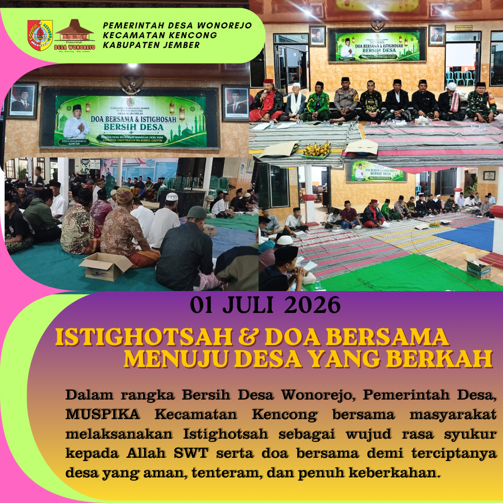 Malam Tasyakuran Bersih Desa Wonorejo 2026 Berlangsung Khidmat dan Penuh Kebersamaan