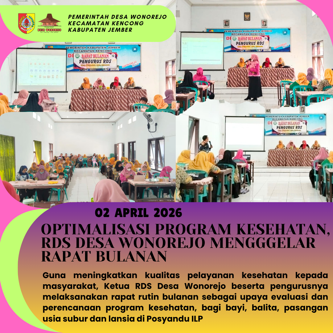 Rapat Bulanan RDS Desa Wonorejo, Wujud Evaluasi dan Perencanaan Program Kesehatan