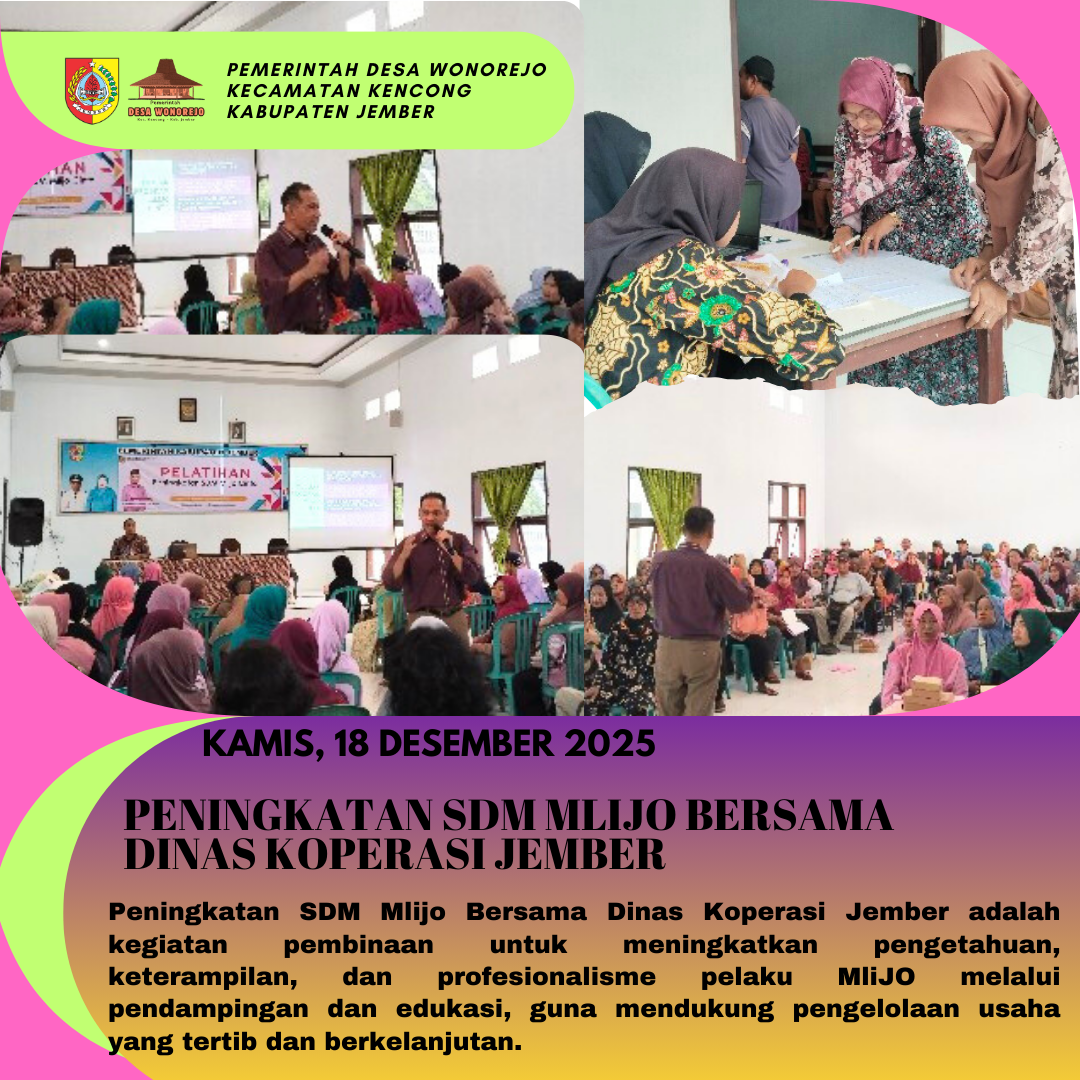 Dinas Koperasi Jember Menyelenggarakan Kegiatan Peningkatan SDM Warga Mlijo di Desa Wonorejo