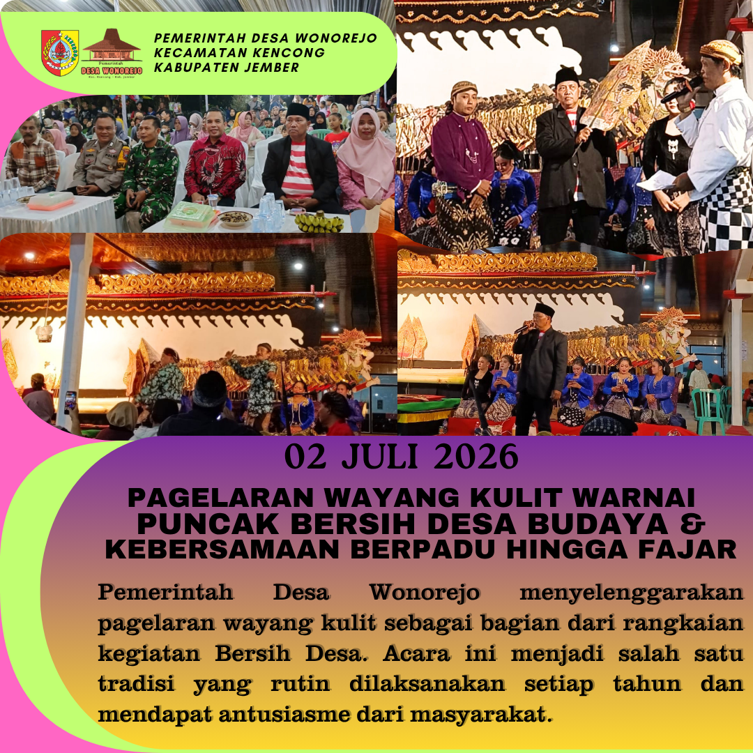 Merawat Tradisi, Menguatkan Kebersamaan: Wayang Kulit Warnai Bersih Desa Wonorejo