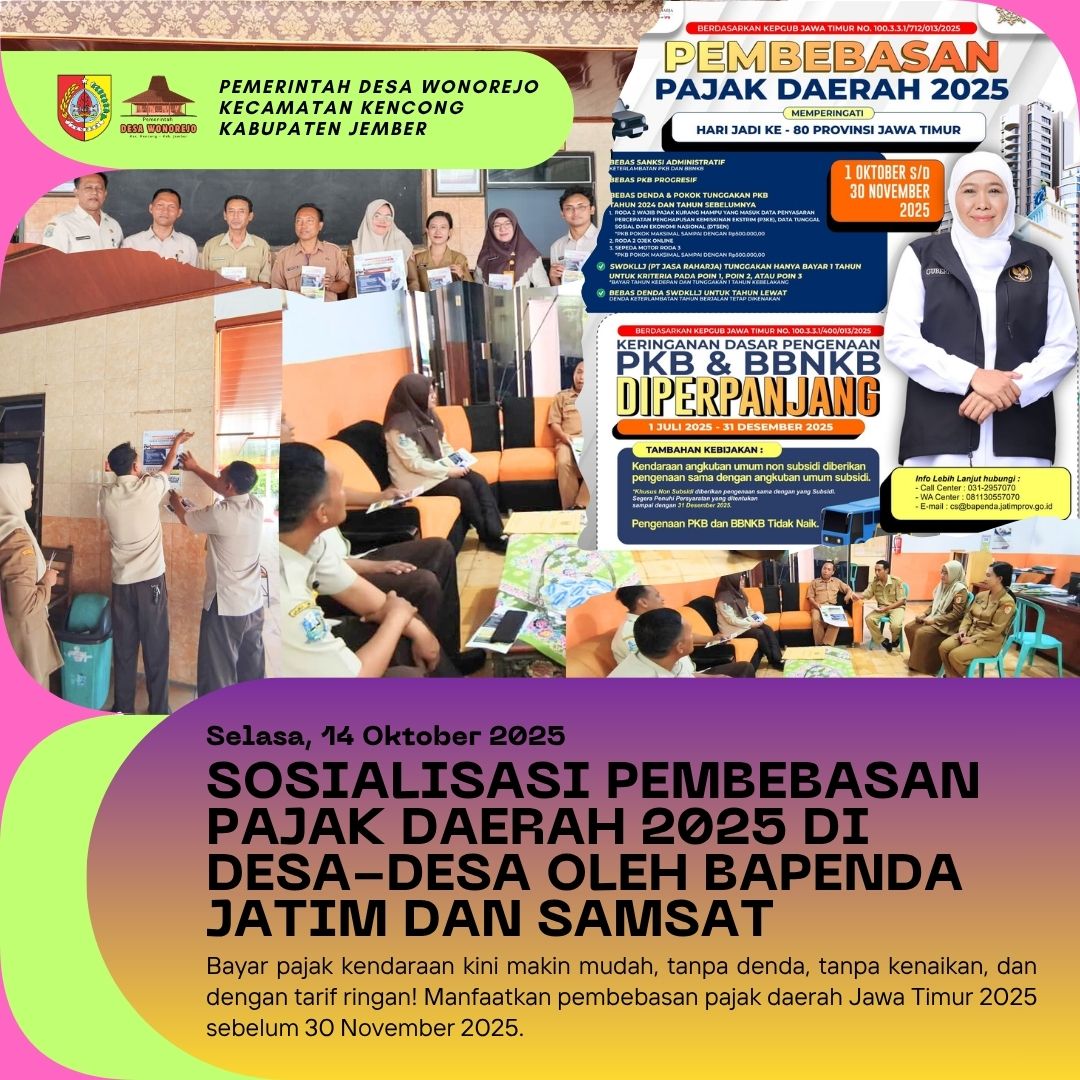 Pembebasan Pajak Daerah Tahun 2025 : Sosialisasi Bapenda Jatim dan Samsat ke Desa-Desa