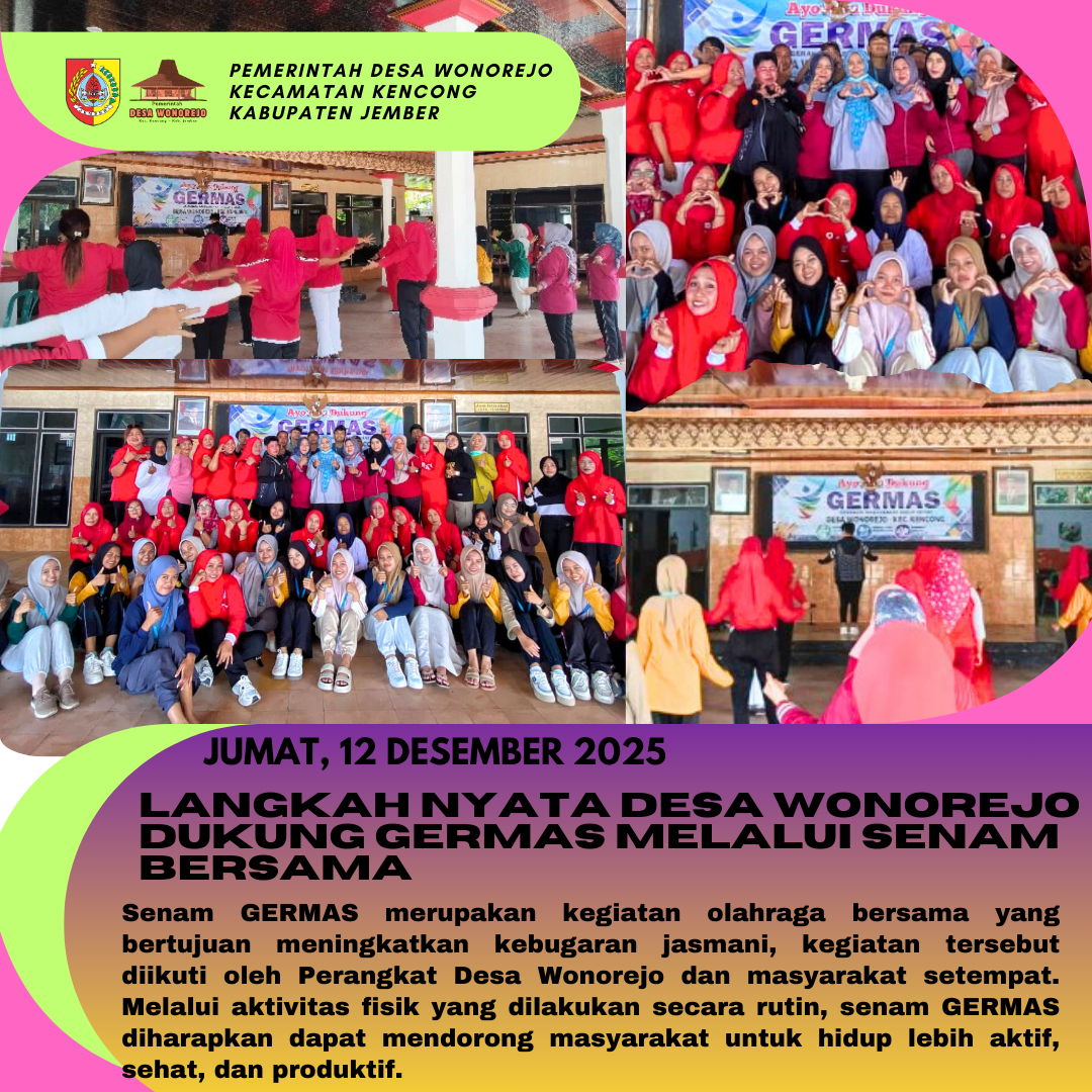 Senam GERMAS di Pendopo Desa Wonorejo